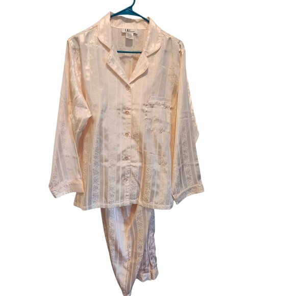 NWOT Lai Design Womens Pink Pajamas Set Size Large Cotton Blend - Picture 3 of 9